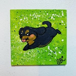 Dachshund Magnet, Acrylic on Canvas